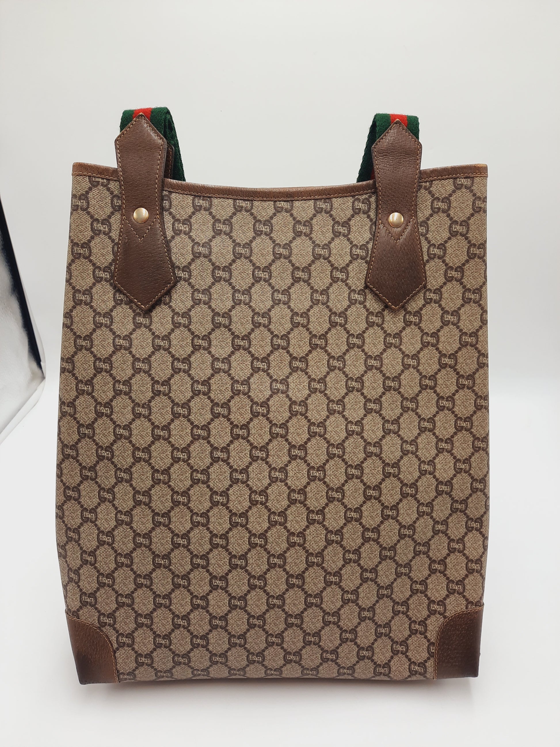 Gucci Cherry Plus Supreme  PVC  Vintage Tote Shoulder Handbag Medium Size. Gucci