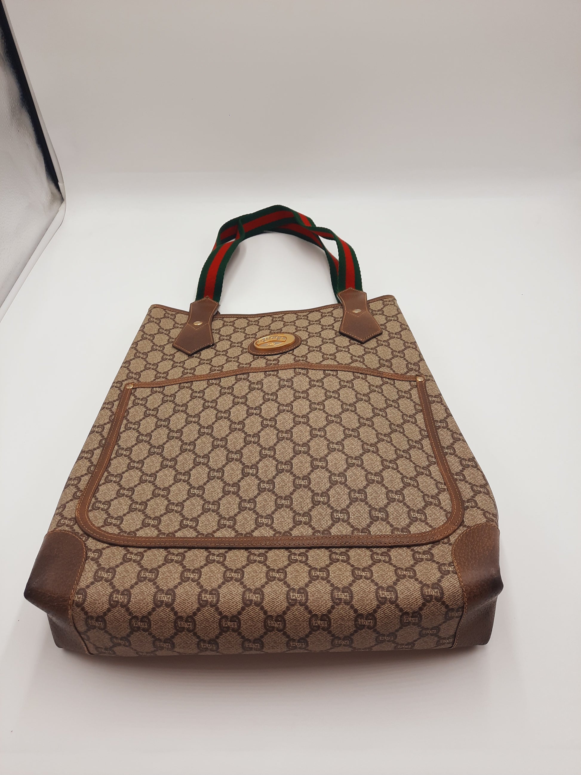 Gucci Cherry Plus Supreme  PVC  Vintage Tote Shoulder Handbag Medium Size. Gucci