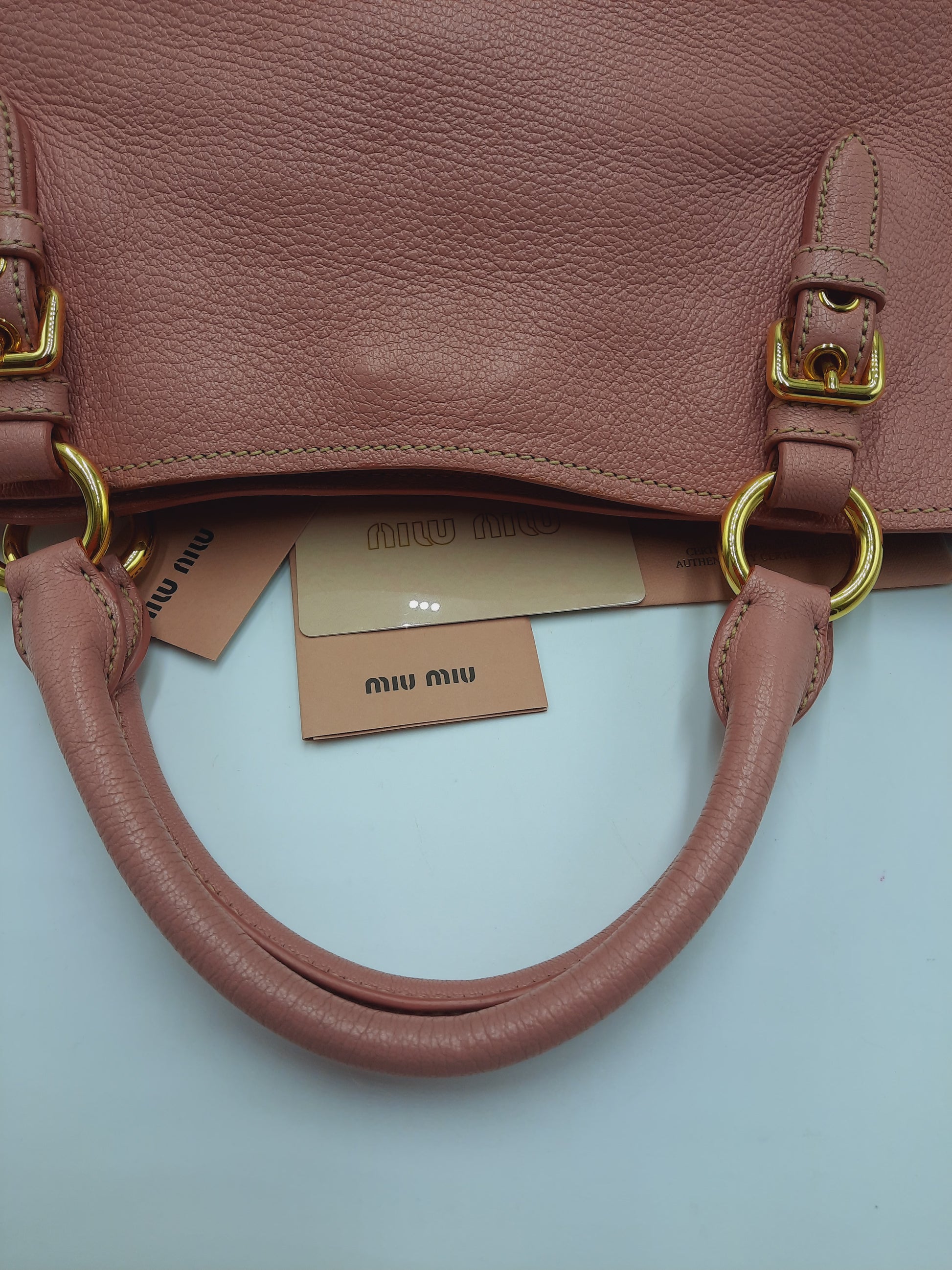 Miu Miu Madras Rosa Shoulder Medium 2 Way  Crossbody Handbag Golden Hardware. Miu Miu