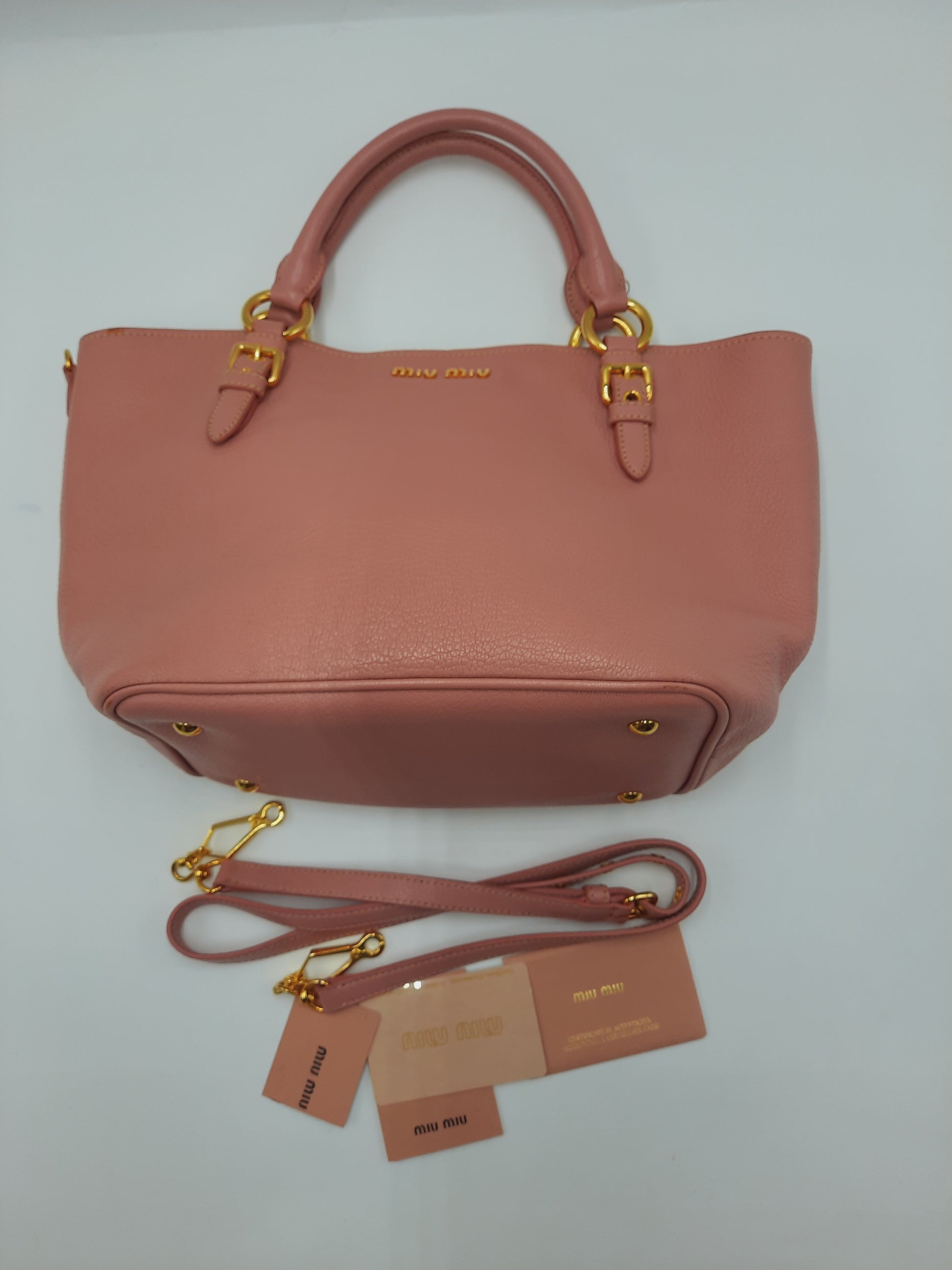 Miu Miu Madras Rosa Shoulder Medium 2 Way  Crossbody Handbag Golden Hardware. Miu Miu