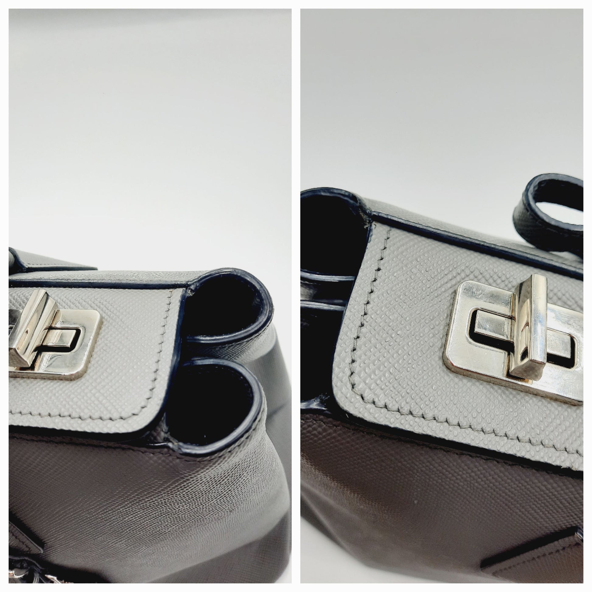 Prada Saffiano Cuir Marmo Grey Tote Shoulder Handbag Large Size RRP 4600$. SASHAANT