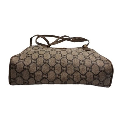 Gucci Supreme Plus Vintage Small PVC Leather Crossbody Shoulder Handbag Brown. 