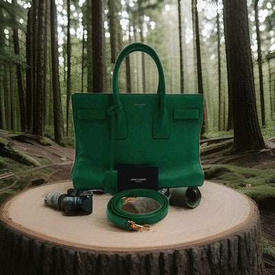 YSL Saint Laurent Sac De Jour 2 Way Green Med Size Shoulder Handbag RRP 3500$. 