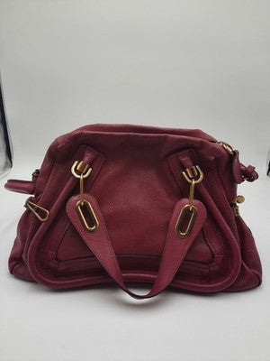 Chloe Paraty Bright Pink  Crossbody Shoulder Handbag Leather Large Size.