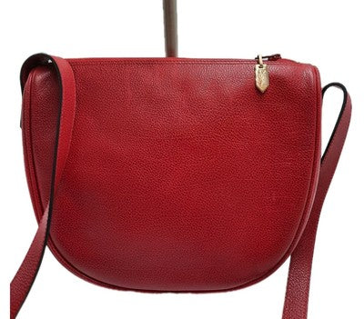 YSL Saint Laurent Rare Find Crossbody Handbag Red Colour Small Pebbled Leather .