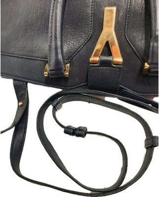 YSL Saint Laurent Baby Cabas Y Line Black 2 Way Shoulder Handbag Black Colour. 