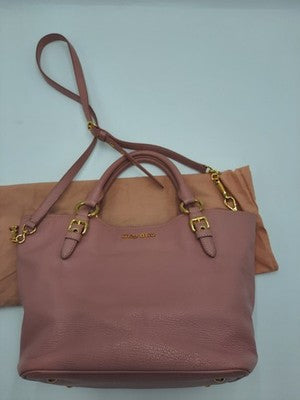 Miu Miu Madras Rosa Shoulder Medium 2 Way  Crossbody Handbag Golden Hardware. 