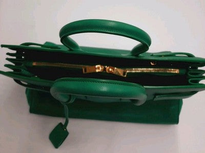 YSL Saint Laurent Sac De Jour 2 Way Green Med Size Shoulder Handbag RRP 3500$. 