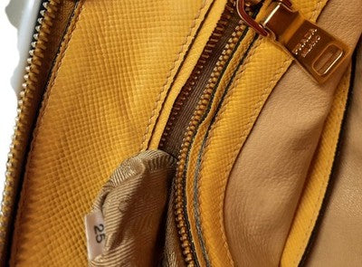 Prada Saffiano Leather Shoulder 2 Way Handbag Small Size Yellow Colour 💛