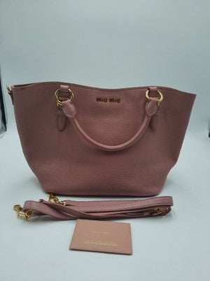 Miu Miu Madras Rosa Shoulder Medium 2 Way  Crossbody Handbag Golden Hardware. 