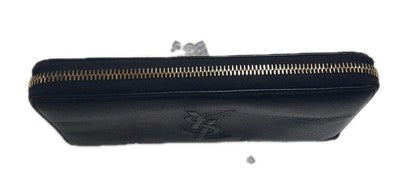 YSL Yves Saint Laurent Leather Zippy Zip Around Long Wallet Black Colour. 