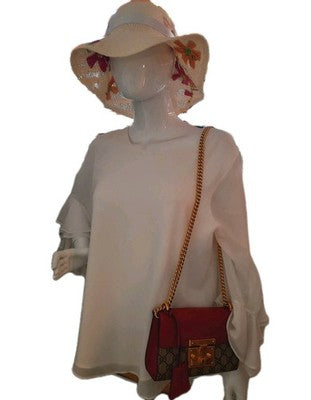 Gucci Supreme Padlock 2way Chain Strap Handbag Shoulder Bag PVC Leather Pink Red