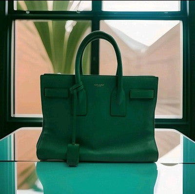 YSL Saint Laurent Sac De Jour 2 Way Green Med Size Shoulder Handbag RRP 3500$. 