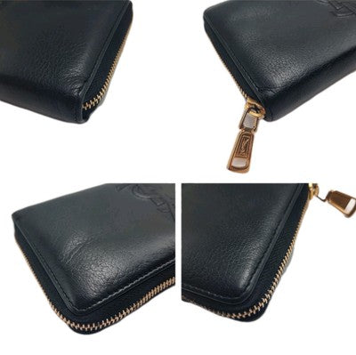 YSL Yves Saint Laurent Leather Zippy Zip Around Long Wallet Black Colour. 