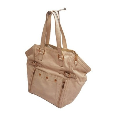 Saint Laurent YSL Downtown Tote Leather Shoulder Handbag Large Size Cream Colour