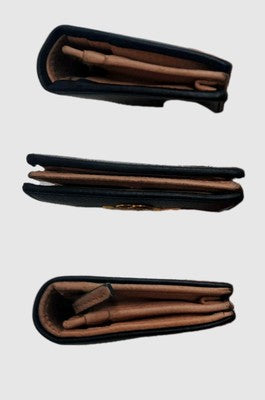 Gucci GG Marmont Ribbon Small Wallet Leather Closure Button Black Colour. 
