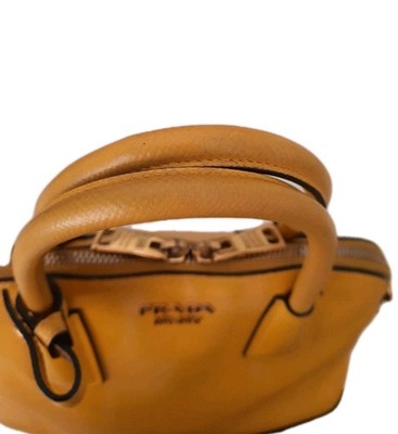 Prada Saffiano Leather Shoulder 2 Way Handbag Small Size Yellow Colour 💛