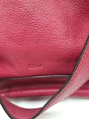 Chloe Paraty Bright Pink  Crossbody Shoulder Handbag Leather Large Size.