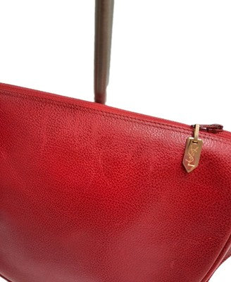 YSL Saint Laurent Rare Find Crossbody Handbag Red Colour Small Pebbled Leather .