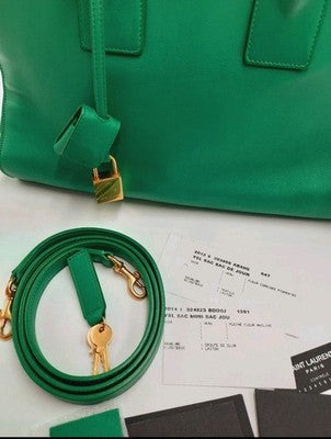 YSL Saint Laurent Sac De Jour 2 Way Green Med Size Shoulder Handbag RRP 3500$. 