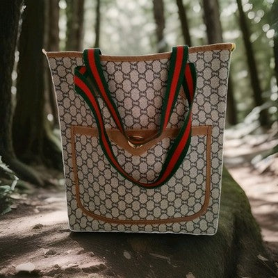 Gucci Cherry Supreme Plus Tote Shoulder Handbag PVC Medium Size. 