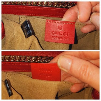 Gucci Supreme Padlock 2way Chain Strap Handbag Shoulder Bag PVC Leather Pink Red