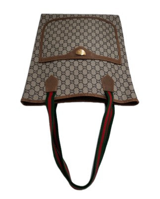 Gucci Cherry Supreme Plus Tote Shoulder Handbag PVC Medium Size. 