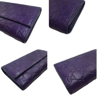Gucci Women's Signature Leather Long Wallet Closure Button Purple Colour 💜. 