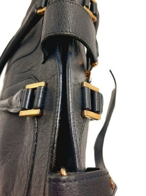YSL Saint Laurent Baby Cabas Y Line Black 2 Way Shoulder Handbag Black Colour. 