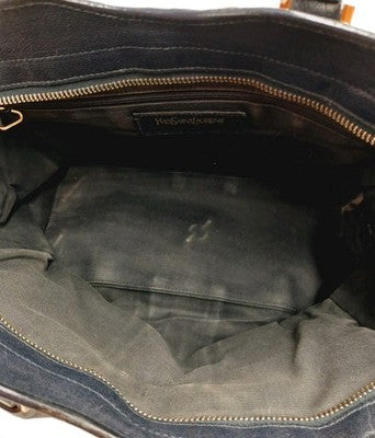 YSL Saint Laurent Baby Cabas Y Line Black 2 Way Shoulder Handbag Black Colour. 
