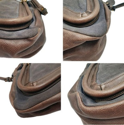 Chloe Paraty Brown Colour Crossbody Shoulder Handbag Suede Leather Large Size.