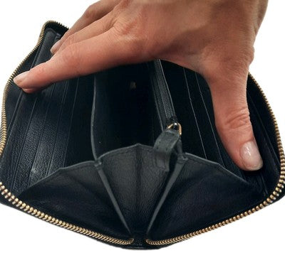 YSL Yves Saint Laurent Leather Zippy Zip Around Long Wallet Black Colour. 