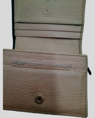 Gucci GG Marmont Ribbon Small Wallet Leather Closure Button Black Colour. 