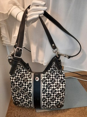  Coach 2 Set BULK Shoulder Handbags Leather, Nylon Quilted Black Great Deal .