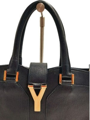 YSL Saint Laurent Baby Cabas Y Line Black 2 Way Shoulder Handbag Black Colour. 