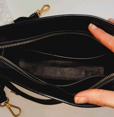 Prada Esplanade Lip Print Mini Black Crossbody Leather Shoulder Handbag. 