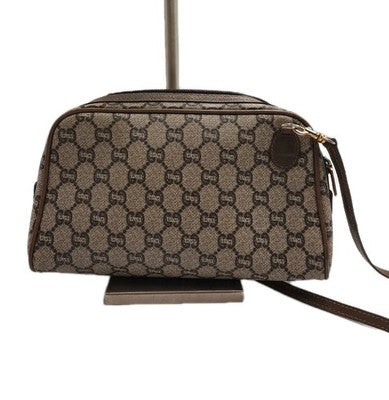 Gucci Supreme Plus Vintage Small PVC Leather Crossbody Shoulder Handbag Brown. 