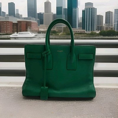 YSL Saint Laurent Sac De Jour 2 Way Green Med Size Shoulder Handbag RRP 3500$. 