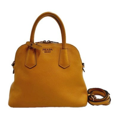 Prada Saffiano Leather Shoulder 2 Way Handbag Small Size Yellow Colour 💛