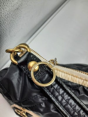  Coach 2 Set BULK Shoulder Handbags Leather, Nylon Quilted Black Great Deal .