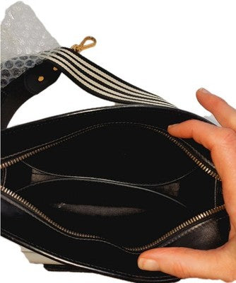 Prada Esplanade Lip Print Mini Black Crossbody Leather Shoulder Handbag. 