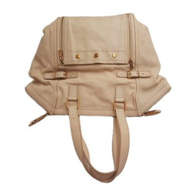 Saint Laurent YSL Downtown Tote Leather Shoulder Handbag Large Size Cream Colour