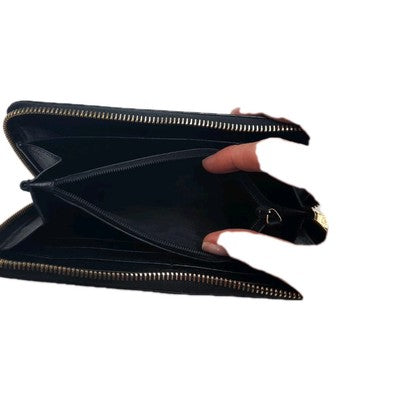 YSL Yves Saint Laurent Leather Zippy Zip Around Long Wallet Black Colour. 