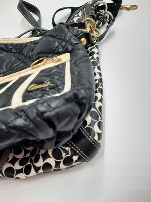  Coach 2 Set BULK Shoulder Handbags Leather, Nylon Quilted Black Great Deal .