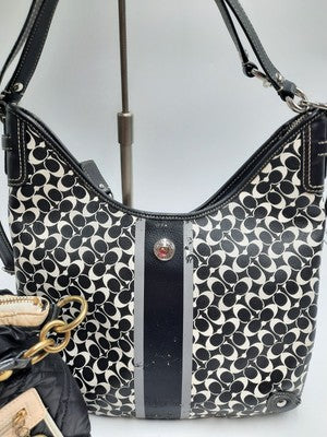  Coach 2 Set BULK Shoulder Handbags Leather, Nylon Quilted Black Great Deal .