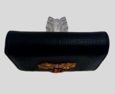 Gucci GG Marmont Ribbon Small Wallet Leather Closure Button Black Colour. 