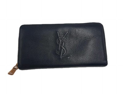 YSL Yves Saint Laurent Leather Zippy Zip Around Long Wallet Black Colour. 