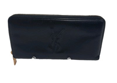 YSL Yves Saint Laurent Leather Zippy Zip Around Long Wallet Black Colour. 