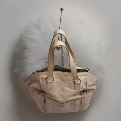 Saint Laurent YSL Downtown Tote Leather Shoulder Handbag Large Size Cream Colour