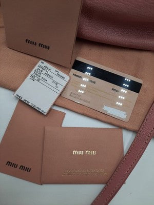 Miu Miu Madras Rosa Shoulder Medium 2 Way  Crossbody Handbag Golden Hardware. 